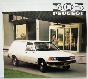 1981 Peugeot 305 Fourgonnette Van Sales Brochure - French Text