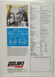 1979 Polski Fiat Pick-up Truck Sales Brochure - UK Market