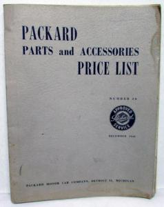 1948 Packard Dealer Parts & Accessories Price List Book Number 38 Original