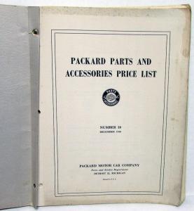 1948 Packard Dealer Parts & Accessories Price List Book Number 38 Original