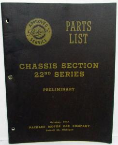 1948 Packard 22nd Series Chassis Parts List Book Super Custom Eight Export Six