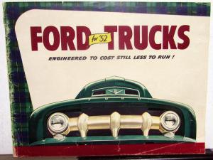 1952 Ford Truck F Series Courier Bus Pickup Panel Stake Full Line Sale Brochure