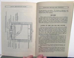 1916 Oakland Model 38 Owners manual Delco Instruction Book Electrical Orig