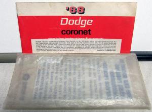 1968 Dodge Coronet 440 500 R/T Super Bee ORIGINAL Owners Manual