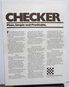 1973 1974 Checker Marathon & Aerobus Dealer Sales Brochure