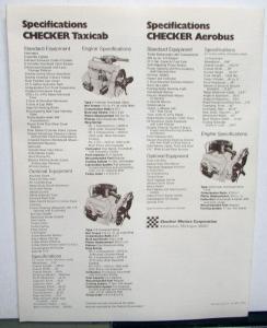 1973 1974 Checker Marathon & Aerobus Dealer Sales Brochure