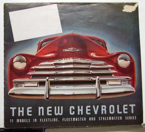 1947 Chevrolet Fleetline Fleetmaster Stylemaster Color Sales Folder Brochure