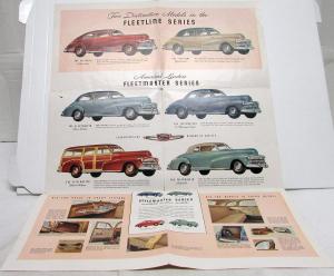 1947 Chevrolet Fleetline Fleetmaster Stylemaster Color Sales Folder Brochure