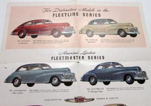 1947 Chevrolet Fleetline Fleetmaster Stylemaster Color Sales Folder Brochure