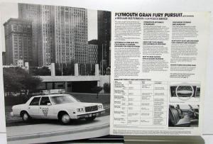 1980 Plymouth Police Vehicles Sales Brochure Gran Fury Volare