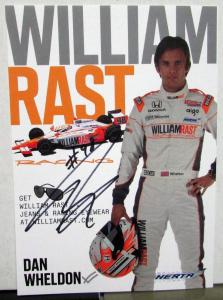 2011 Dan Wheldon #98 William Rast Racing Hero Pit Card Handout Signed Indy 500