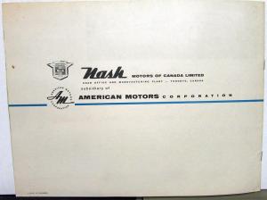 1955 AMC Nash Rambler Canadian Dealer Prestige Sales Brochure Features