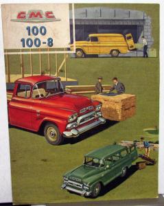 1958 GMC 100 Truck Dealer Sales Brochure Folder Pickup Suburban Panel