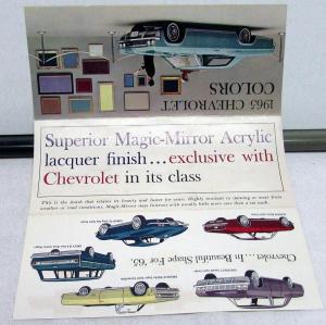 1965 Chevrolet Dealer Sales Brochure Paint Chips Color Options Corvette Chevelle