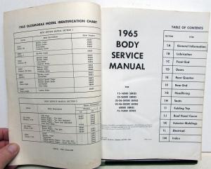 1965 Oldsmobile Body Service Manual Original F85 Jetstar Dynamic Cutlass 98 65