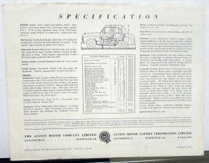 1958 Austin A35 Saloon Dealer Sales Brochure Folder Made In England Car