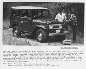 1976 Toyota Land Cruiser Four-Wheel-Drive Press Photo 0010