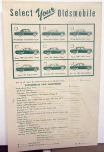 1953 Oldsmobile Series 88 98 Florida Dealer Brochure Locations Options Prices