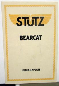 1916 Stutz Bearcat Dealer Sales Brochure Original Folder Features Specs Options