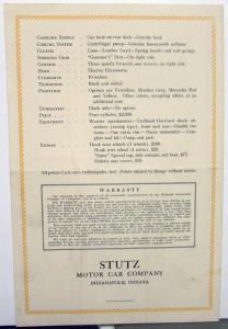 1916 Stutz Bearcat Dealer Sales Brochure Original Folder Features Specs Options