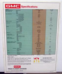 1972 GMC School Bus Chassis Truck Dealer Sales Brochure Features Specs Original