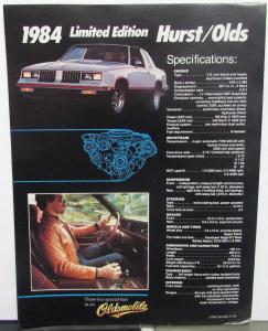 1984 Hurst/Olds Limited Edition Oldsmobile Sales Brochure Lightning Rods Shifter