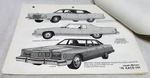 1976 Lincoln Mercury Dealer Advertising Material Newspaper Ads Artwork Copy Orig