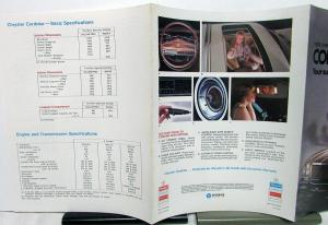 1979 Chrysler Cordoba Canadian Dealer Sales Brochure Features Options Specs