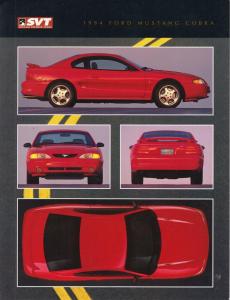 1994 Ford Mustang Cobra Convertible SVT Dealer Handout Data Card Sales Brochure