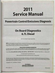 2011 Ford F 250-750 6.7L Diesel Power Control Emissions Diagnosis Service Manual