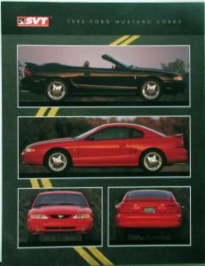 1995 Ford Mustang Cobra SVT Data Sheet Photo Card Original