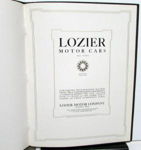 1913 Lozier Motor Cars Type 72 77 Big Six Light 13 Prestige Sales Brochure Orig