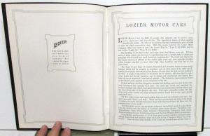 1913 Lozier Motor Cars Type 72 77 Big Six Light 13 Prestige Sales Brochure Orig