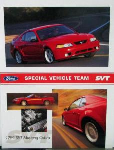 1999 Ford Mustang Cobra SVT Data Sheet Glossy Cardstock Original