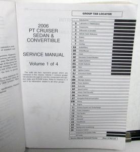 2006 Chrysler PT Cruiser Sedan/Convertible Service Shop Repair Manual 4 Vol Set