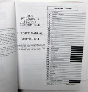 2006 Chrysler PT Cruiser Sedan/Convertible Service Shop Repair Manual 4 Vol Set