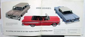 1959 Edsel Dealer Prestige Sales Brochure Large Corsair Ranger Villager Wagon