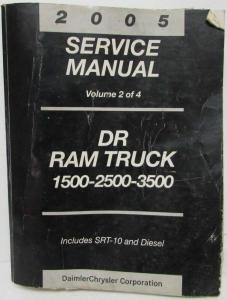 2005 Dodge Ram Truck 1500 2500 3500 Service Shop Manual 4 Vol Set SRT10 & Diesel