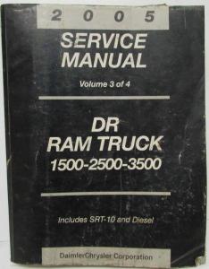 2005 Dodge Ram Truck 1500 2500 3500 Service Shop Manual 4 Vol Set SRT10 & Diesel