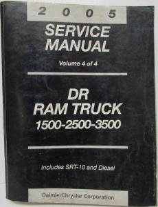 2005 Dodge Ram Truck 1500 2500 3500 Service Shop Manual 4 Vol Set SRT10 & Diesel