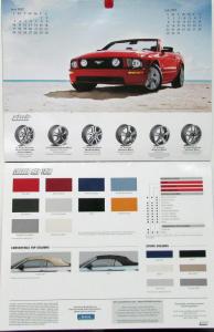 2007 Ford Mustang CANADIAN Sales Brochure Calendar Original