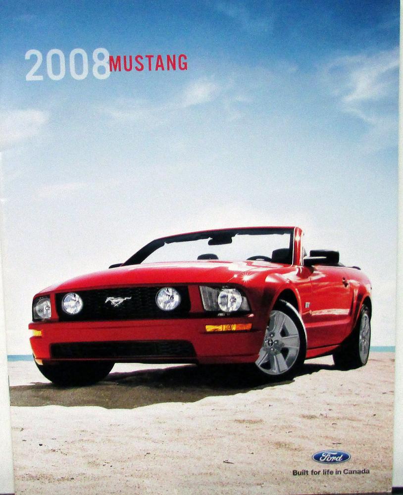 2008 Ford Mustang V6 Gt Shelby Gt500 Canadian Sales Brochure Calendar 