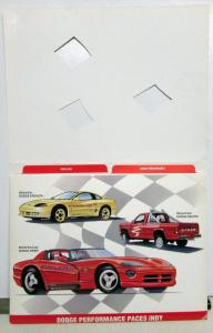 1991 Dodge Viper Indy 500 Pace Press Kit Media Release Carroll Shelby Stealth