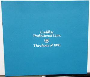 1976 Cadillac Professional Cars Sales Brochure Hearse Ambulance Limo Brochure