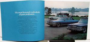 1976 Cadillac Professional Cars Sales Brochure Hearse Ambulance Limo Brochure