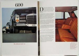 1971 Mercedes-Benz Dealer Sales Brochure 280 350 300 600 Series Features Specs