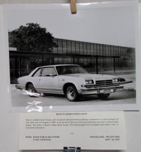 1978 Buick Park Avenue Century LeSabre Press Kit Photos Releases Original