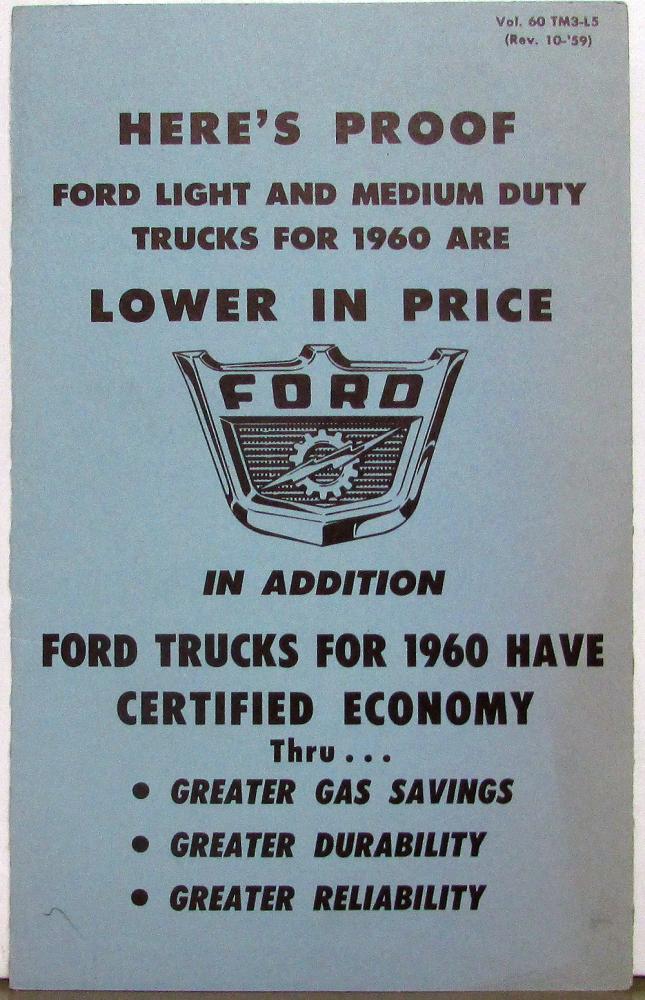 1960 Ford F Series Trucks Price Advantage Vs Chevy Dealer