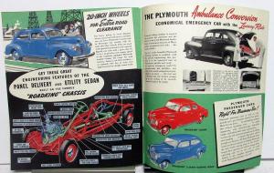 1940 Plymouth Dealer Brochure Commercial Cars Pickup Panel Truck Sedan Delivery