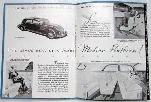 1934 Chrysler Airflow Custom Imperial Sedans Dealer Sales Brochure Reproduction